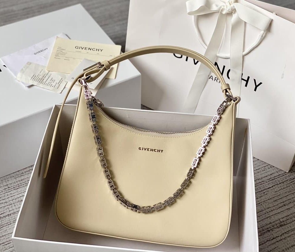 Givenchy Medium Moon Cut Out Bag Beige For Women, Women's Handbags, Shoulder Bags 11.8in/30cm GVC