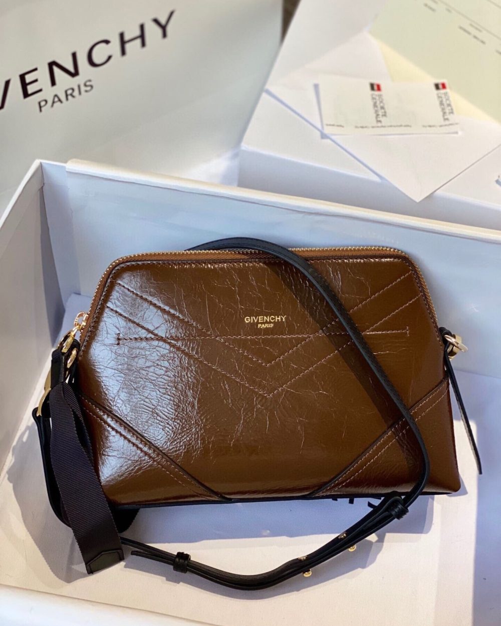 Givenchy Messenger Bag Brown For Women, Women's Handbags, Shoulder And Crossbody Bags 9.8in/25cm GVC