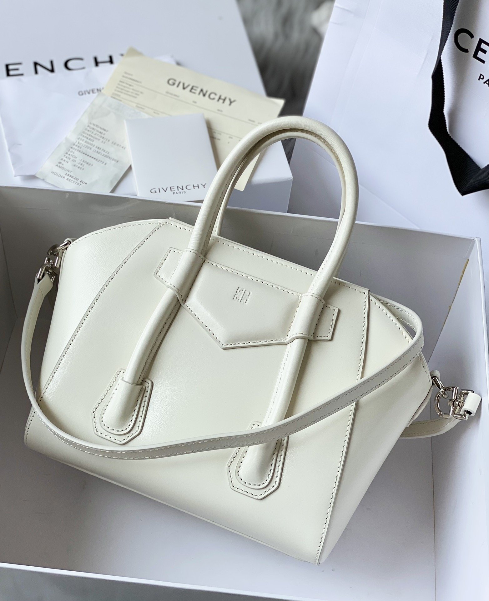 Givenchy Mini Antigona Lock Bag Ivory For Women, Women's Handbags, Shoulder Bags 8.7in/22cm GVC BB50J0B16S-105 - Image 6