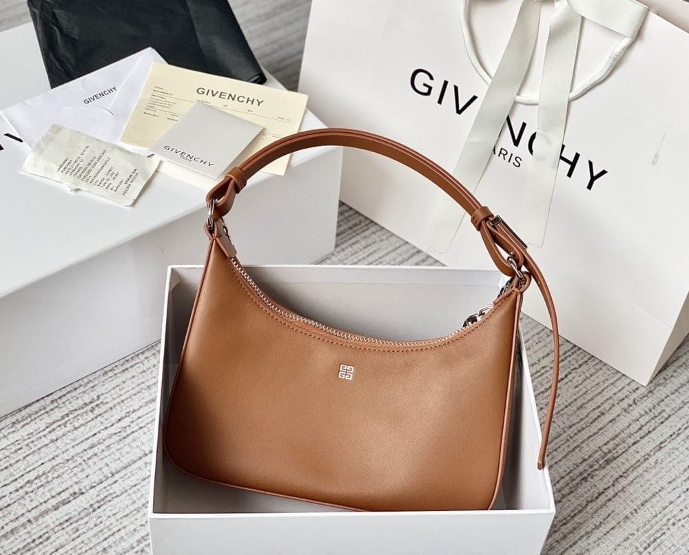 Givenchy Small Moon Cut Out Bag Caramel Brown For Women, Women's Handbags, Shoulder Bags 9.8in/25cm GVC