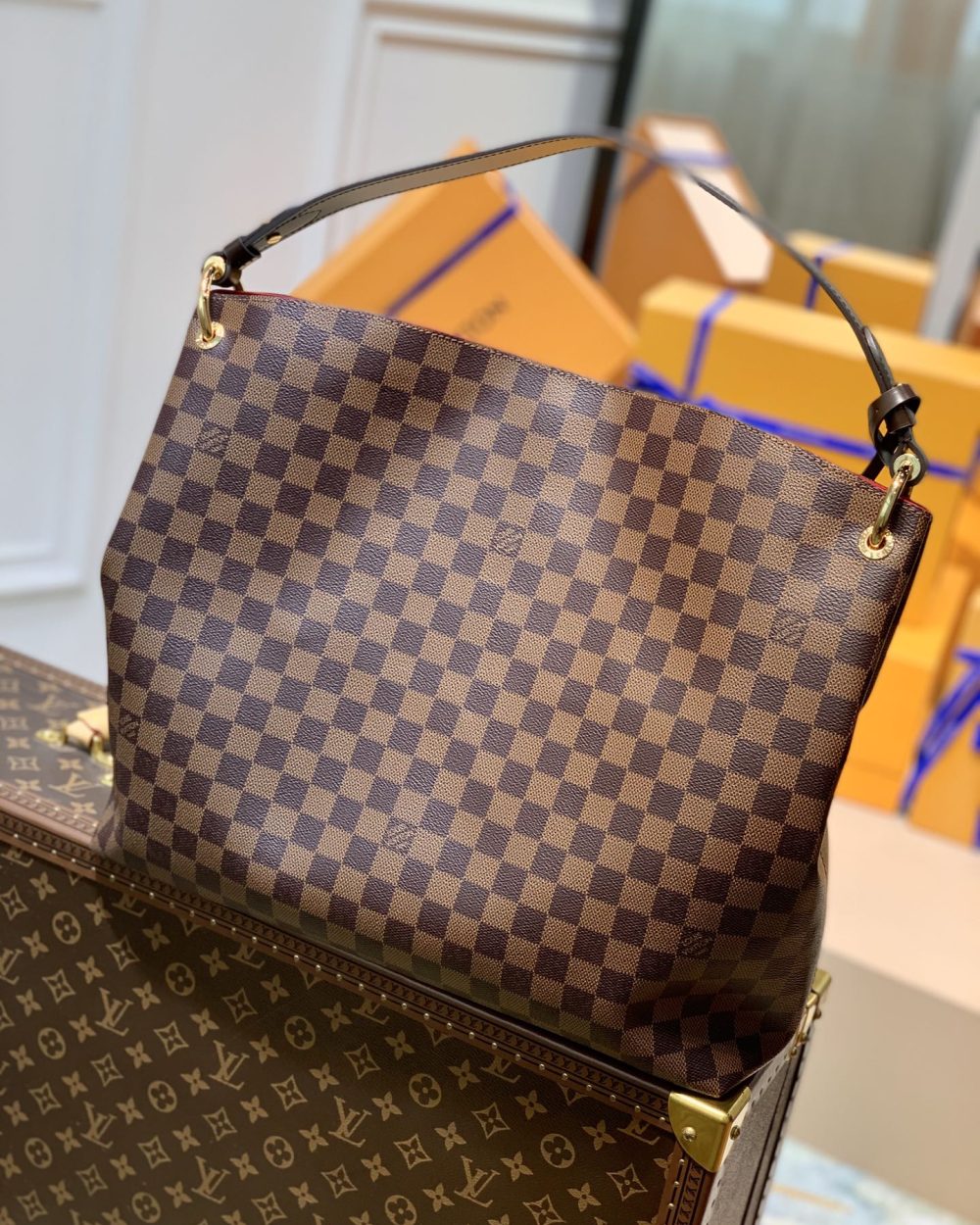 1:1 Replica Louis Vuitton LV Graceful MM Damier Ebene Canvas Exclusive Bag For Women N44045 - 16.1in/ 41cm