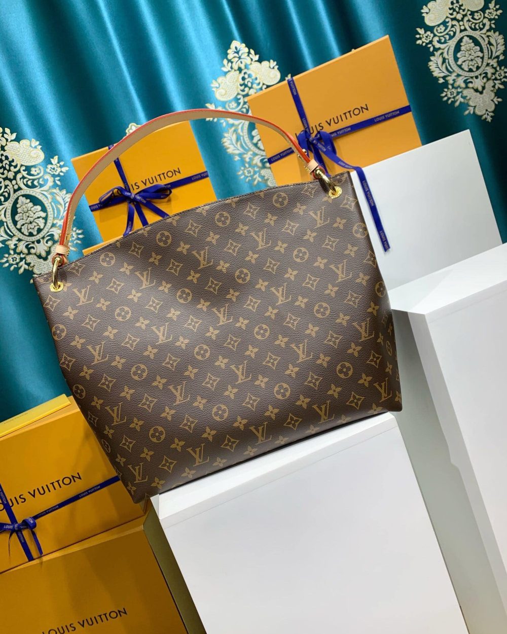 1:1 Replica Louis Vuitton LV Graceful MM Monogram Canvas Exclusive Bag For Women M43703 - 16.1in/ 41cm
