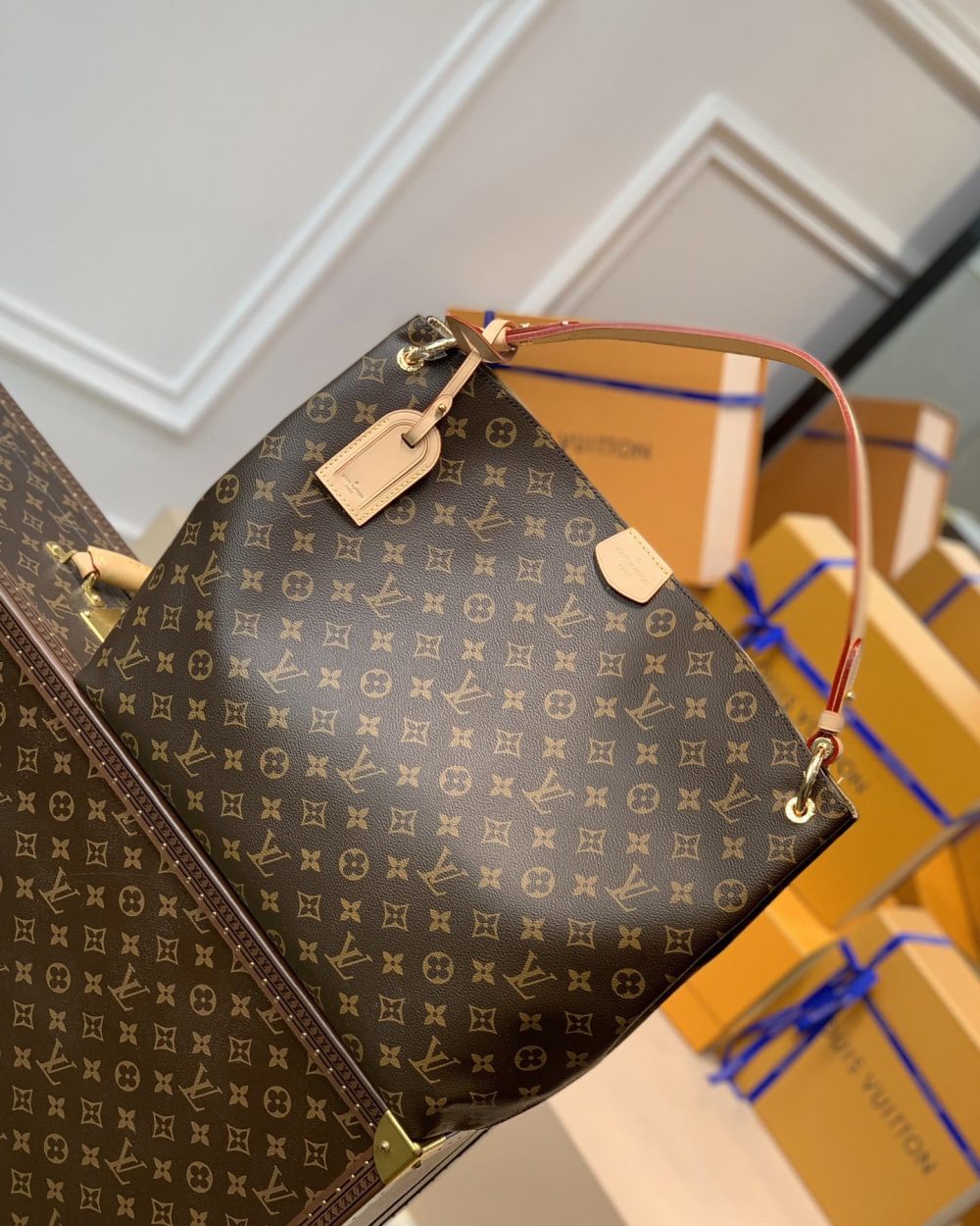 1:1 Replica Louis Vuitton LV Graceful MM Monogram Canvas Exclusive Bag For Women M43704 - 16.1in/ 41cm