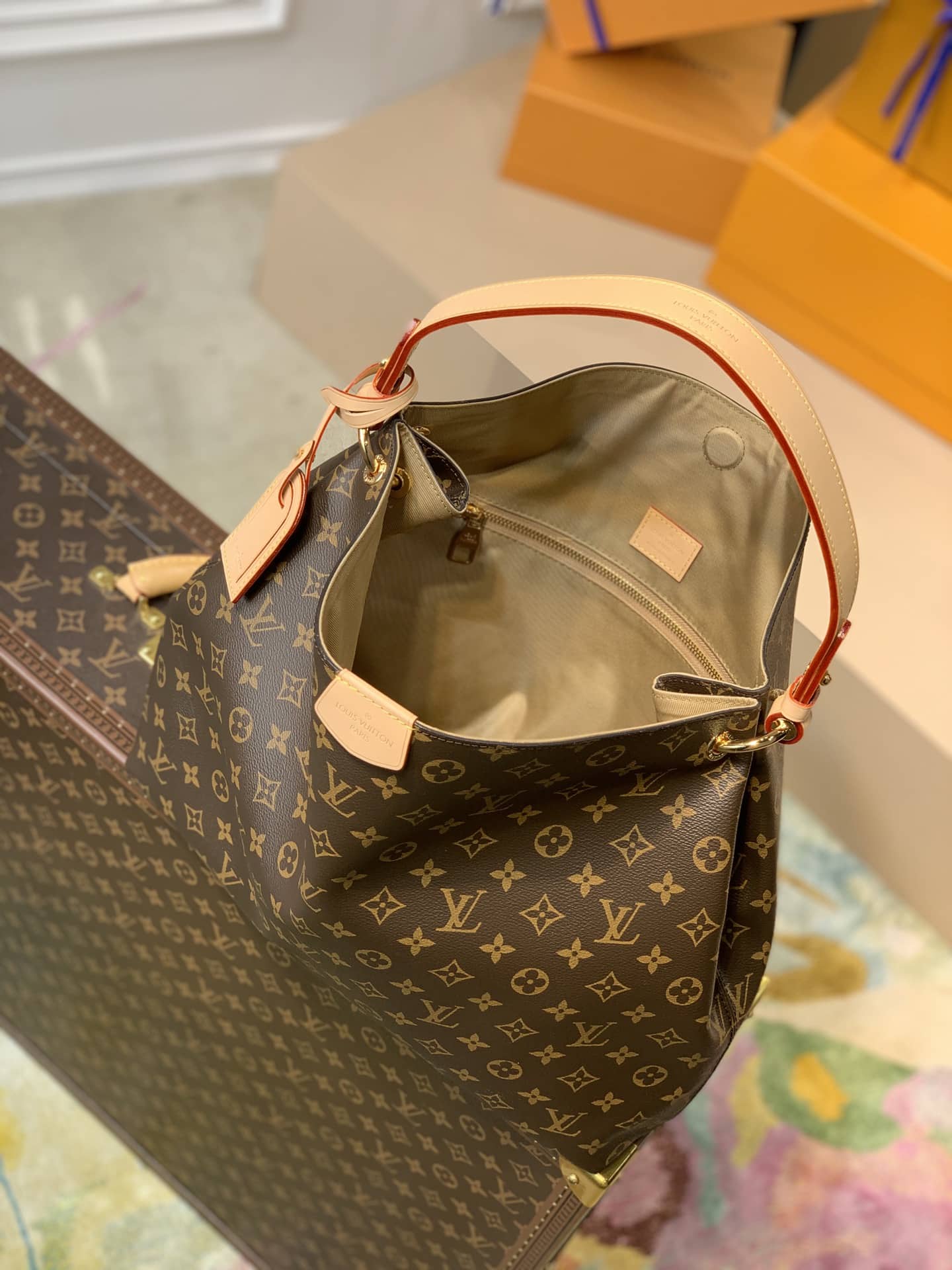 1:1 Replica Louis Vuitton LV Graceful MM Monogram Canvas Exclusive Bag For Women M43704 - 16.1in/ 41cm - Image 9