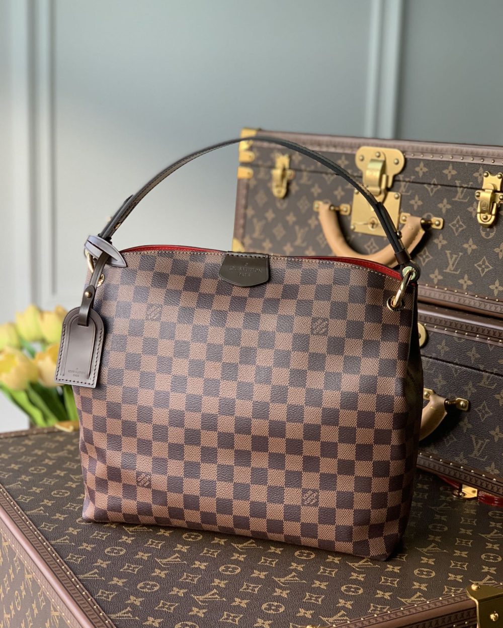 1:1 Replica Louis Vuitton LV Graceful PM Damier Ebene Canvas Exclusive Bag For Women N44044 - 13.8in/ 35cm