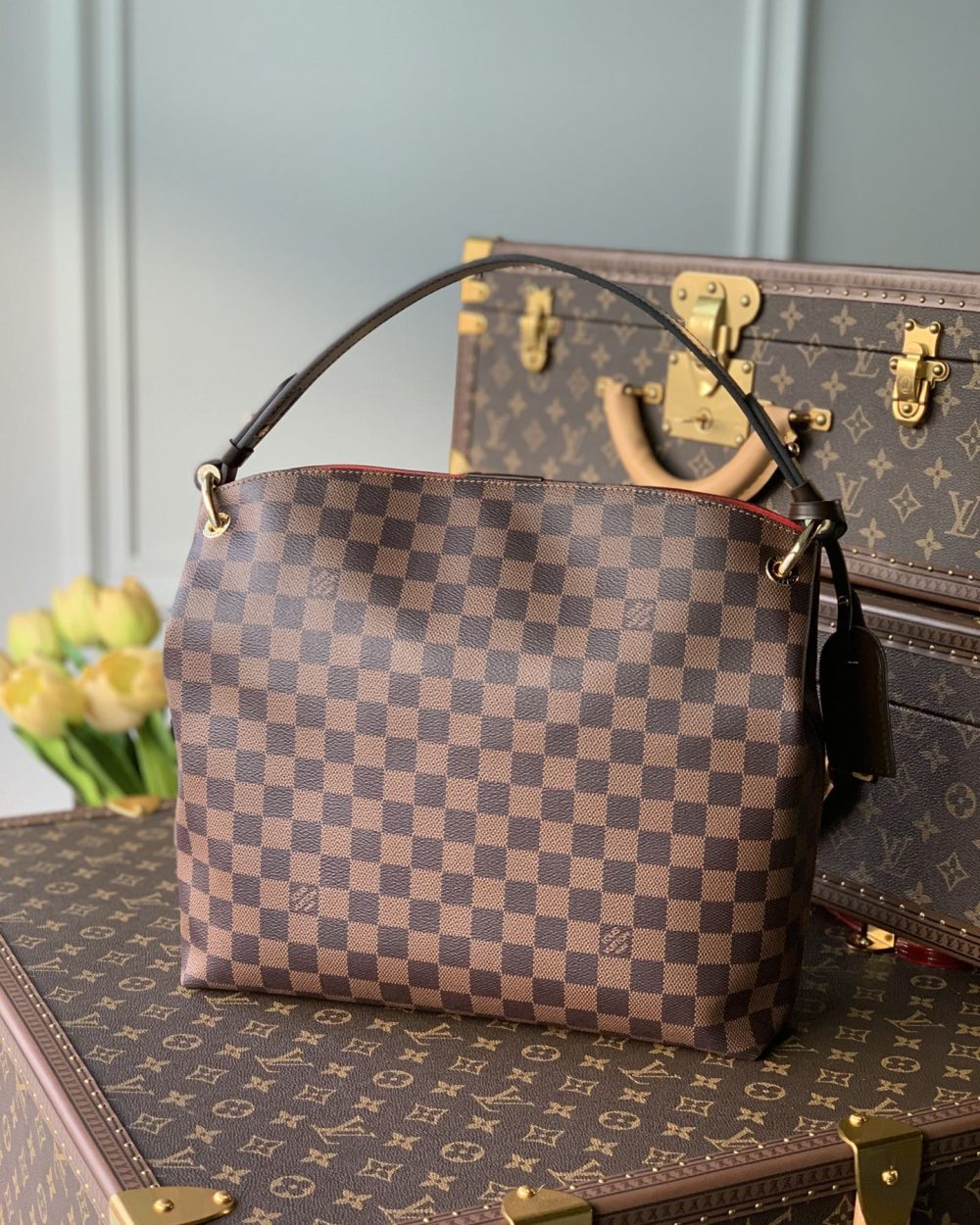 1:1 Replica Louis Vuitton LV Graceful PM Damier Ebene Canvas Exclusive Bag For Women N44044 - 13.8in/ 35cm