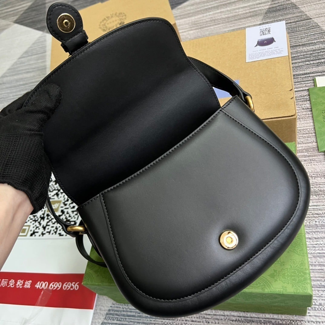 1:1 Replica Gucci Aria Shoulder Bag Black For Women, Women's Bags 10.2in/25cm GG - Image 9