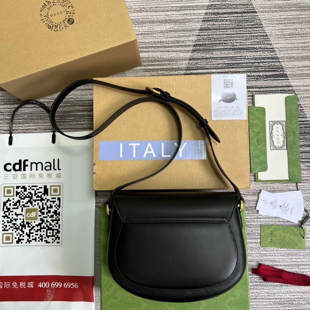 1:1 Replica Gucci Aria Shoulder Bag Black For Women, Women's Bags 10.2in/25cm GG - Image 6