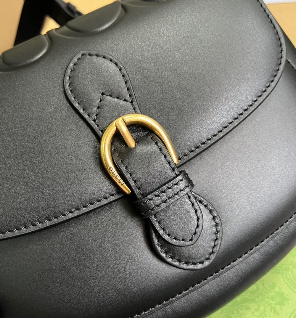 1:1 Replica Gucci Aria Shoulder Bag Black For Women, Women's Bags 10.2in/25cm GG