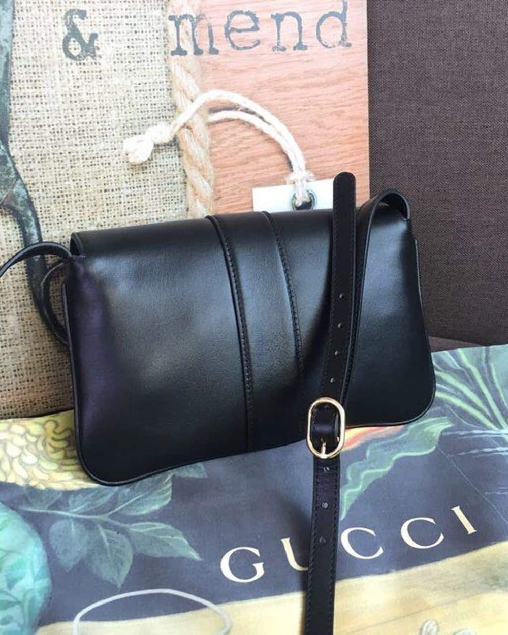 1:1 Replica Gucci Arli Shoulder Bag Black For Women 10in/26cm 550129 0V10G 1000