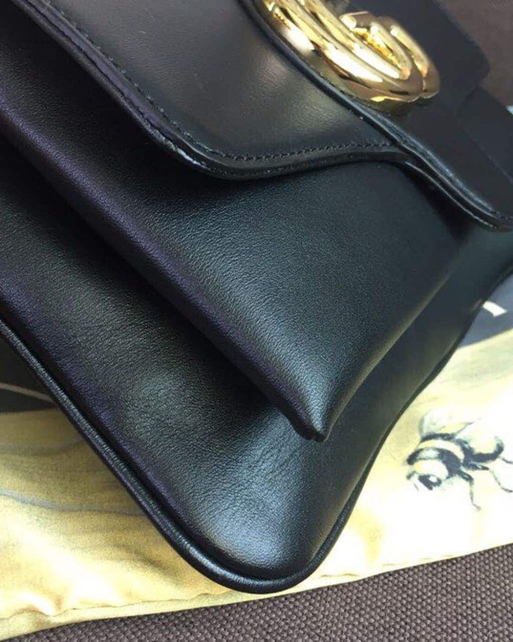 1:1 Replica Gucci Arli Shoulder Bag Black For Women 10in/26cm 550129 0V10G 1000