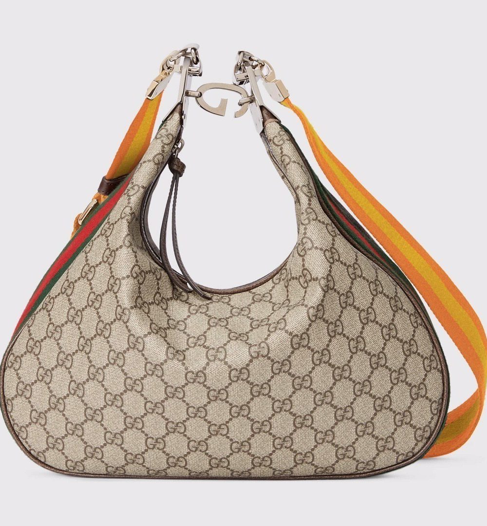 1:1 Replica Gucci Atache Large Shoulder Bag Beige And Multicolor For Women, Women's Bags 13.8in/35cm GG‎ ‎‎‎702823 96GRN 4091