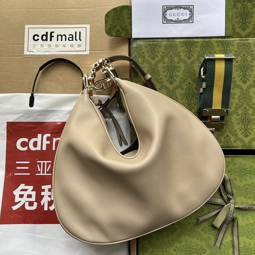 1:1 Replica Gucci Atache Large Shoulder Bag Beige For Women, Women's Bags 13.8in/35cm GG 