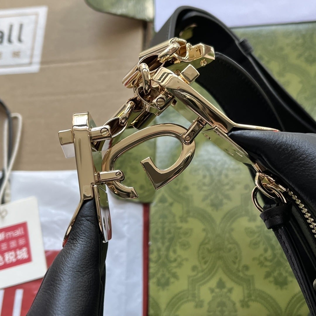1:1 Replica Gucci Atache Large Shoulder Bag Black For Women, Women's Bags 13.8in/35cm GG 702823 UXWBG 1037 - Image 7