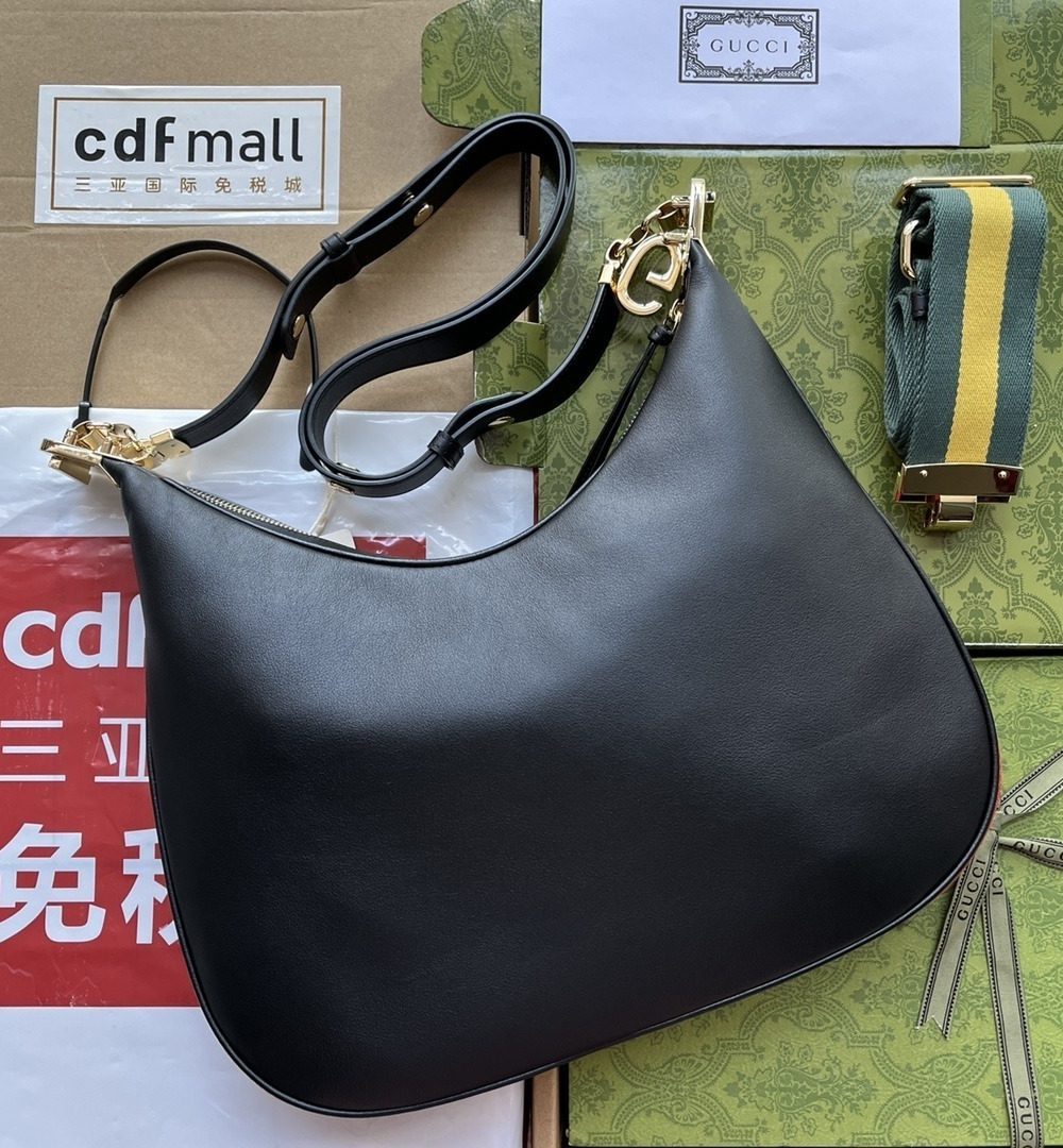 1:1 Replica Gucci Atache Large Shoulder Bag Black For Women, Women's Bags 13.8in/35cm GG‎ ‎702823 UXWBG 1037