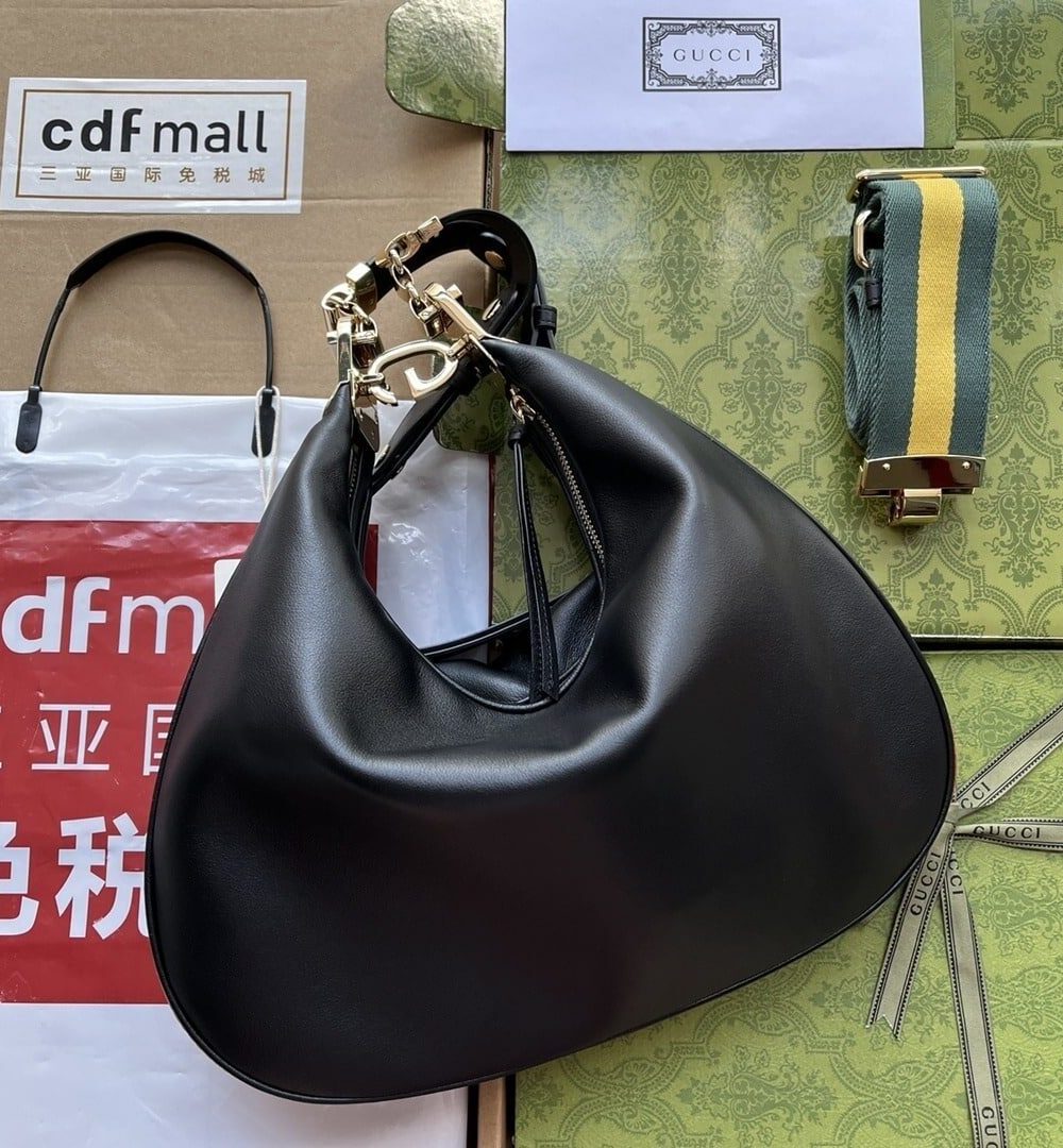 1:1 Replica Gucci Atache Large Shoulder Bag Black For Women, Women's Bags 13.8in/35cm GG‎ ‎702823 UXWBG 1037