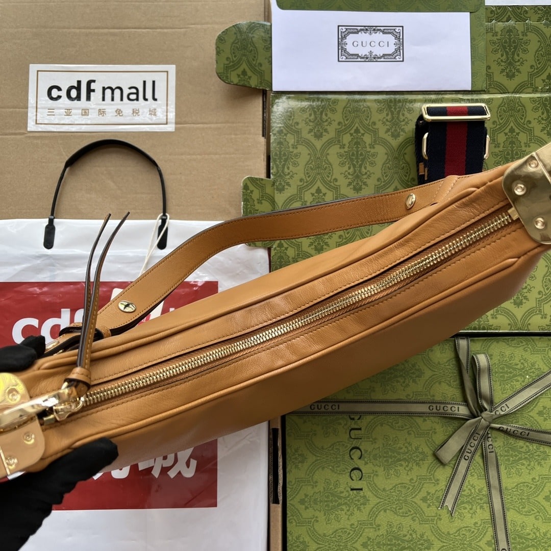 1:1 Replica Gucci Atache Large Shoulder Bag Brown For Women, Women's Bags 13.8in/35cm GG 702823 UXWBG 3162 - Image 6