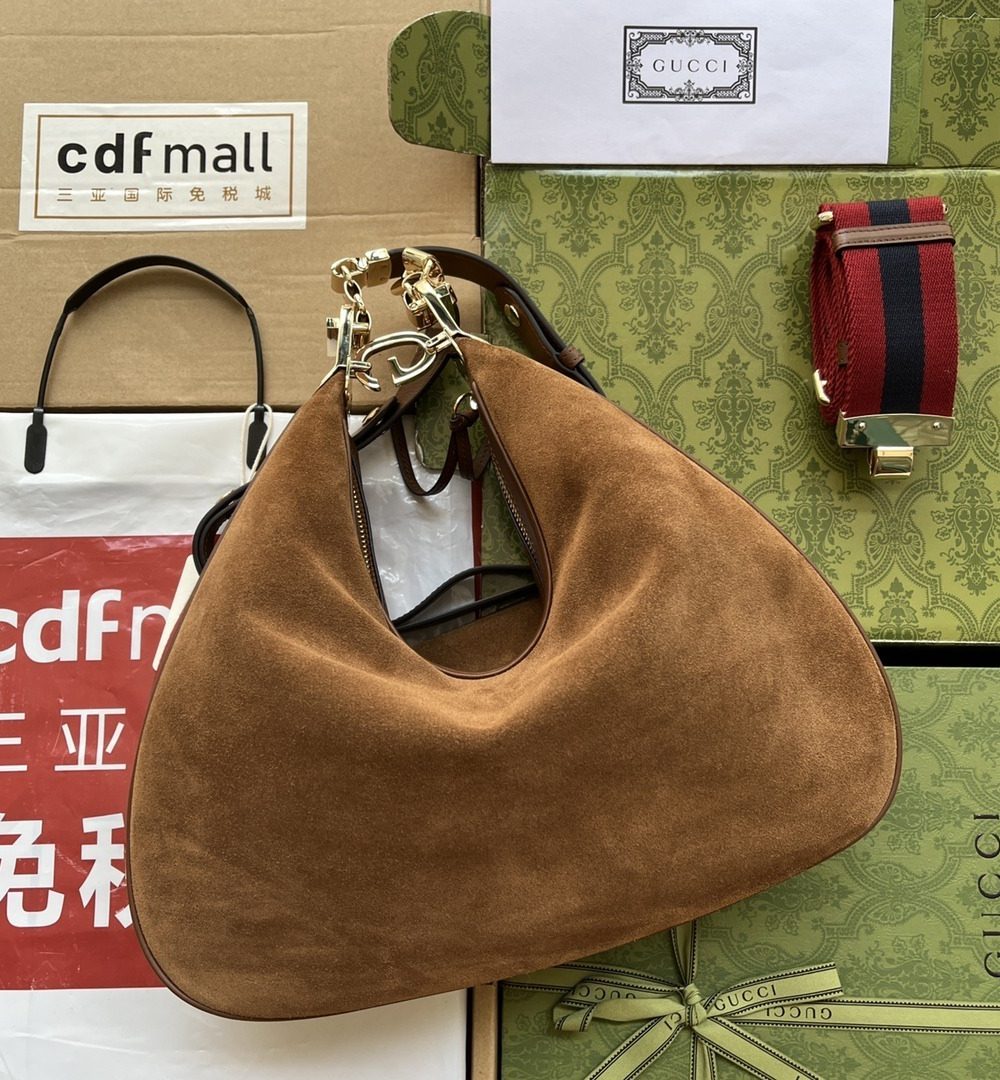 1:1 Replica Gucci Atache Large Shoulder Bag Dark Brown For Women, Women's Bags 13.8in/35cm GG ‎‎702823 DVVKG 2664