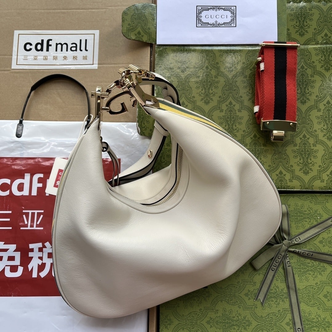 1:1 Replica Gucci Atache Large Shoulder Bag White For Women, Women's Bags 13.8in/35cm GG 702823 UXWBG 9109