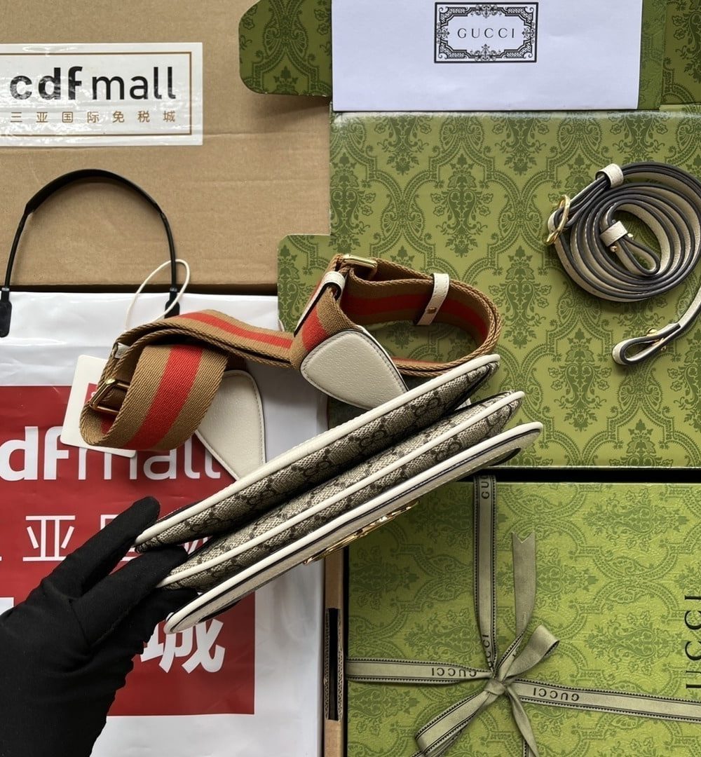 1:1 Replica Gucci Atache Small Shoulder Bag Beige For Women, Women's Bags 9in/23cm GG 699409 UXWBG 9360