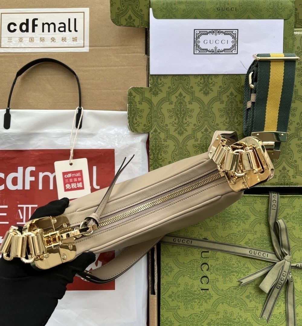 1:1 Replica Gucci Atache Small Shoulder Bag Beige For Women, Women's Bags 9in/23cm GG 699409 UXWBG 9360