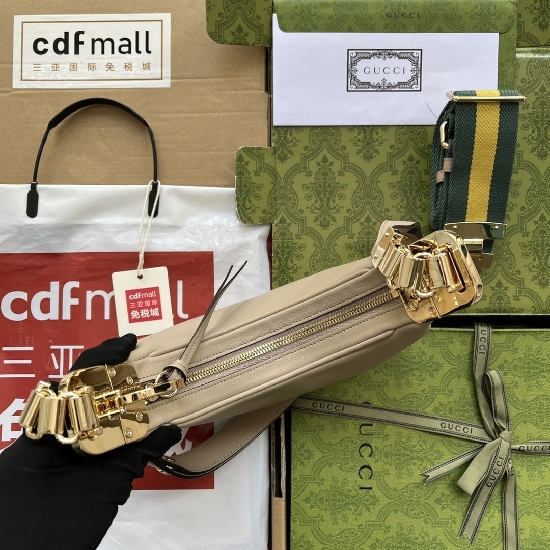 1:1 Replica Gucci Atache Small Shoulder Bag Beige For Women, Women's Bags 9in/23cm GG 699409 UXWBG 9360 - Image 6