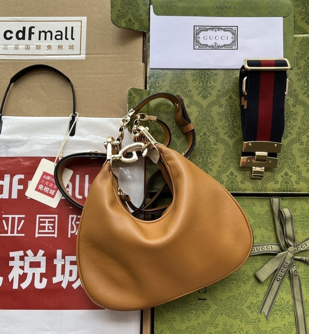 1:1 Replica Gucci Atache Small Shoulder Bag Brown For Women, Women's Bags 9in/23cm GG