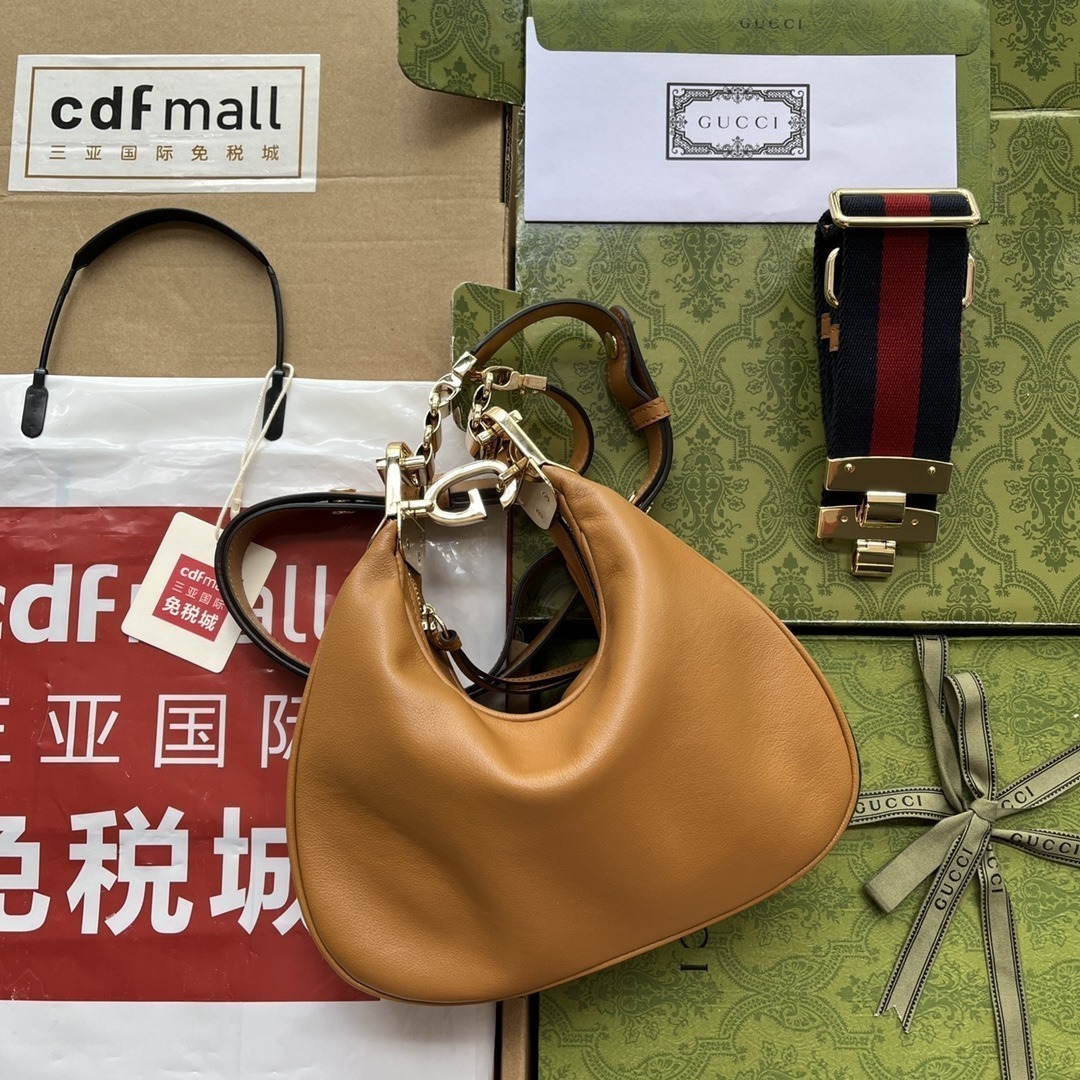 1:1 Replica Gucci Atache Small Shoulder Bag Brown For Women, Women's Bags 9in/23cm GG