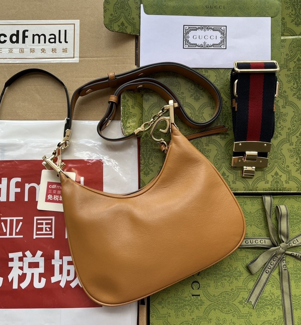 1:1 Replica Gucci Atache Small Shoulder Bag Brown For Women, Women's Bags 9in/23cm GG