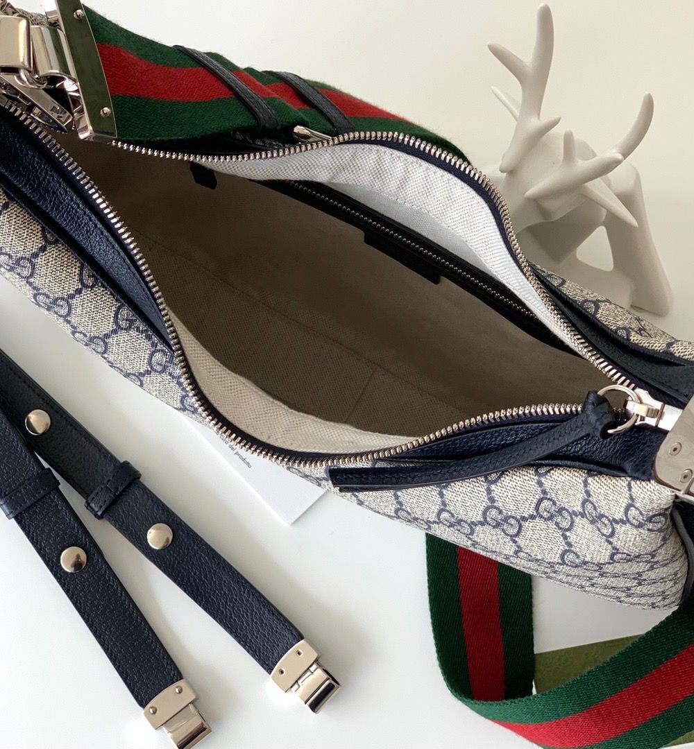 1:1 Replica Gucci Attache Small Shoulder Bag 9in/23cm Beige For Women GG 699409 96GRN 4082