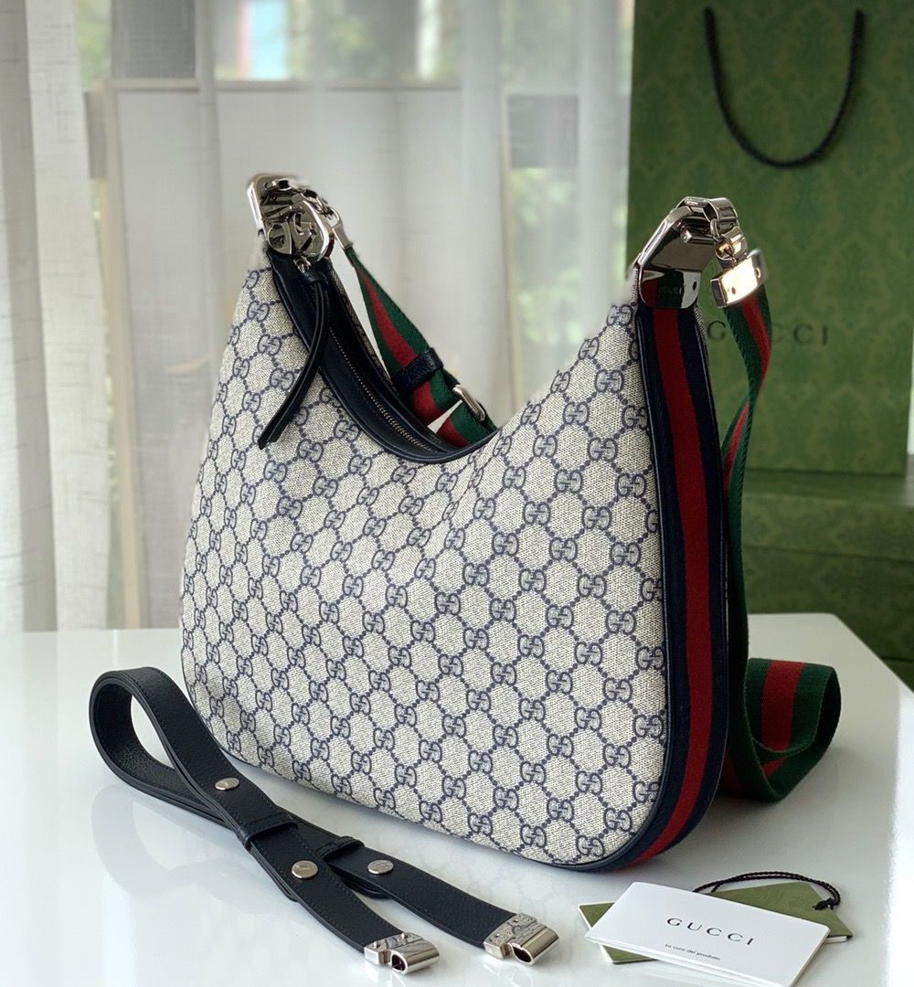1:1 Replica Gucci Attache Small Shoulder Bag 9in/23cm Beige For Women GG 699409 96GRN 4082
