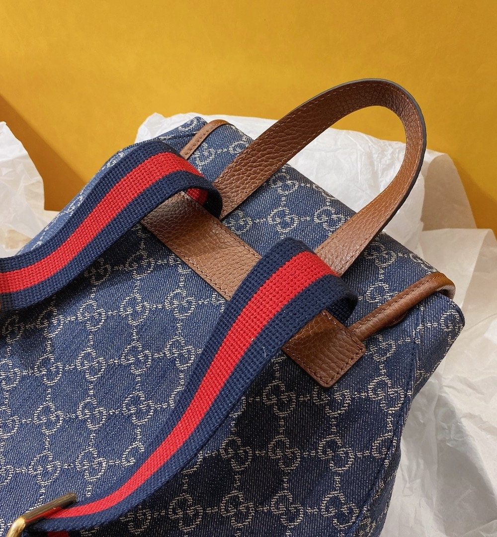 1:1 Replica Gucci Backpack With Interlocking G Blue For Women, Women's Bags 11.8in/30cm GG