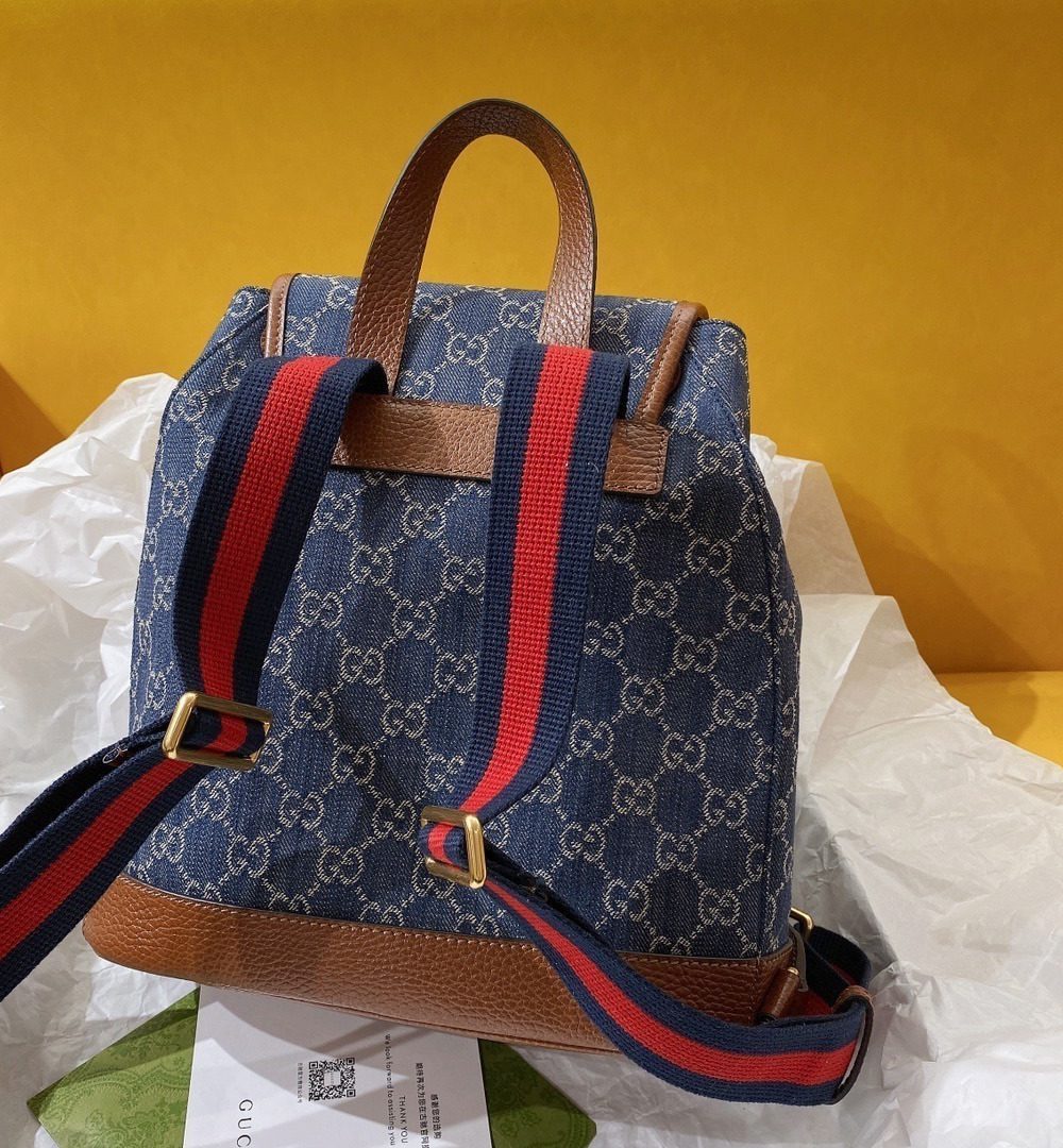 1:1 Replica Gucci Backpack With Interlocking G Blue For Women, Women's Bags 11.8in/30cm GG