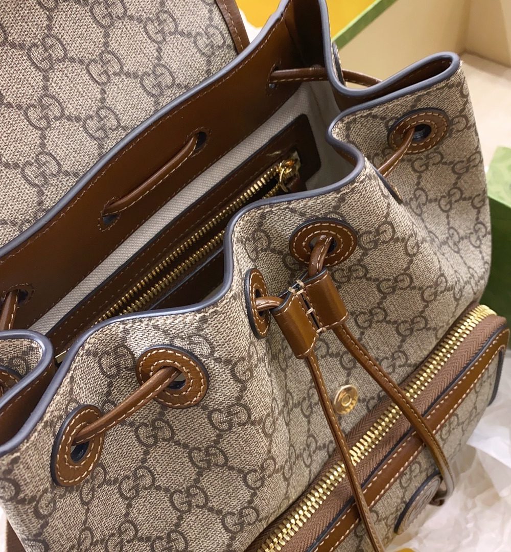 1:1 Replica Gucci Backpack With Interlocking G Brown For Women, Women's Bags 11.8in/30cm GG ‎