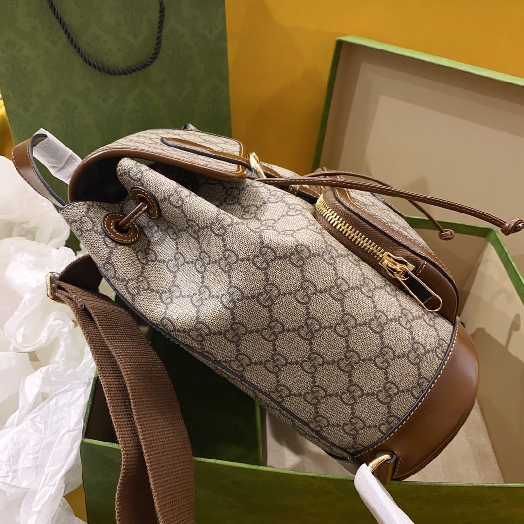1:1 Replica Gucci Backpack With Interlocking G Brown For Women, Women's Bags 11.8in/30cm GG - Image 7
