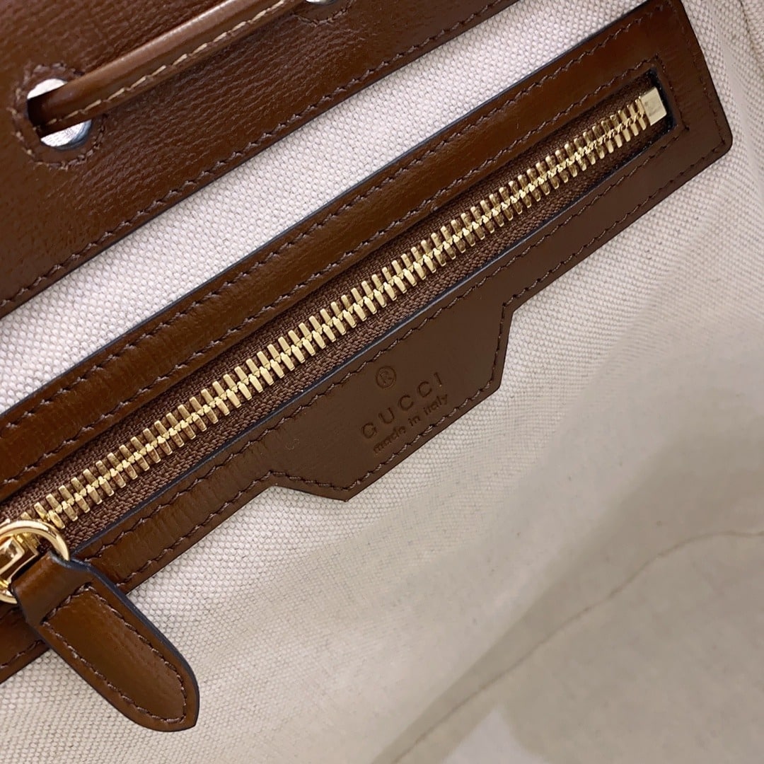 1:1 Replica Gucci Backpack With Interlocking G Brown For Women, Women's Bags 11.8in/30cm GG - Image 8