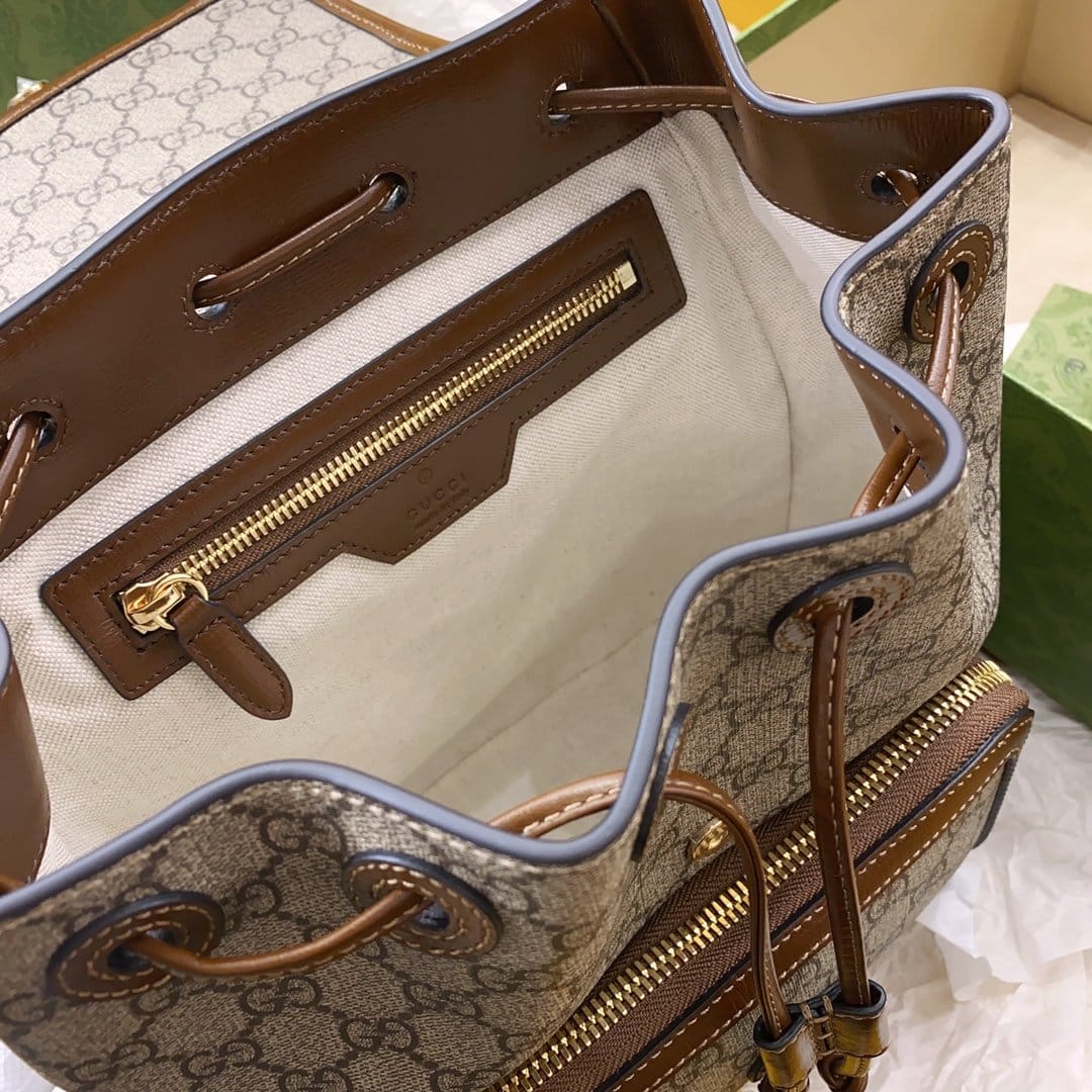 1:1 Replica Gucci Backpack With Interlocking G Brown For Women, Women's Bags 11.8in/30cm GG - Image 3