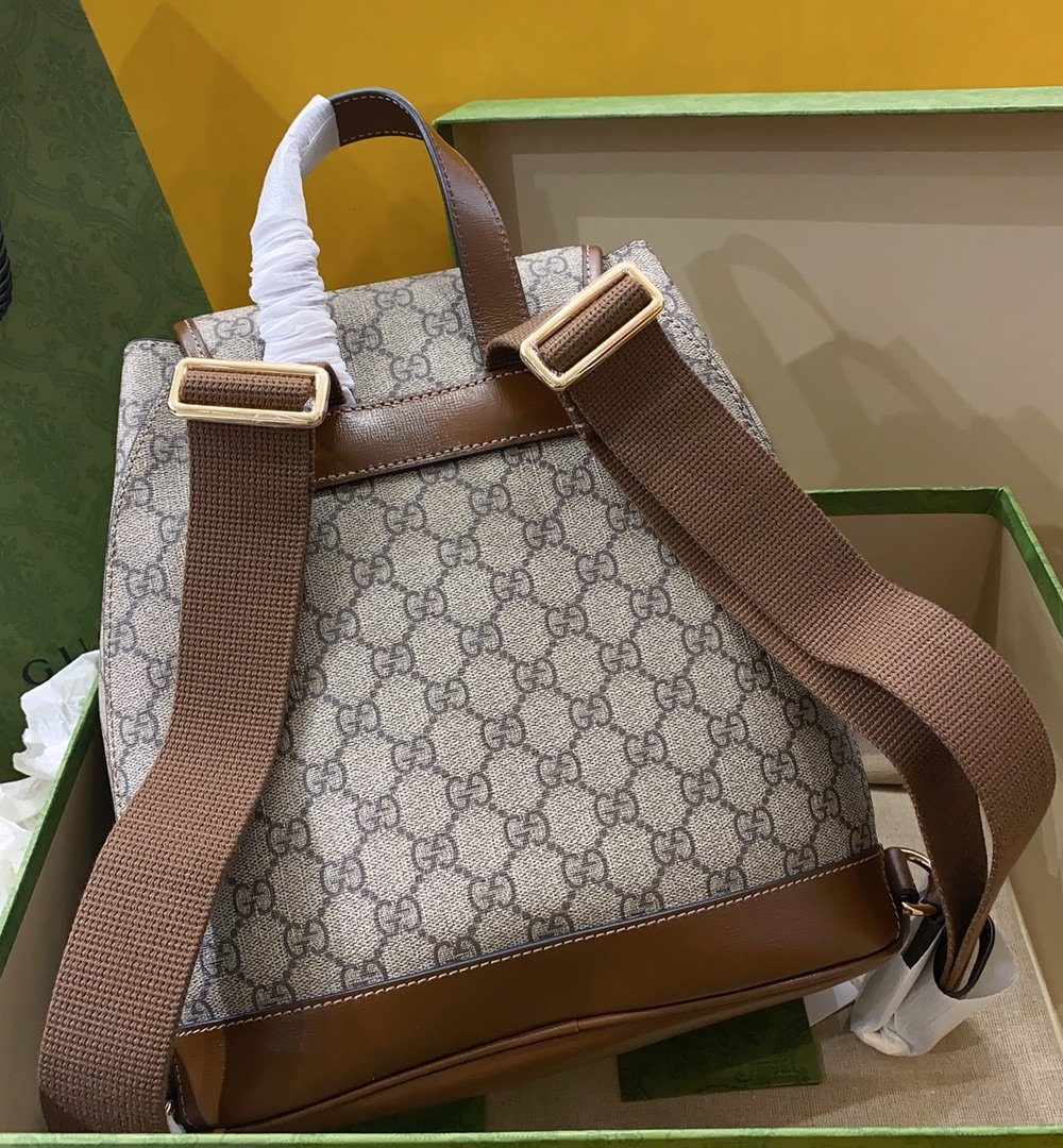 1:1 Replica Gucci Backpack With Interlocking G Brown For Women, Women's Bags 11.8in/30cm GG ‎