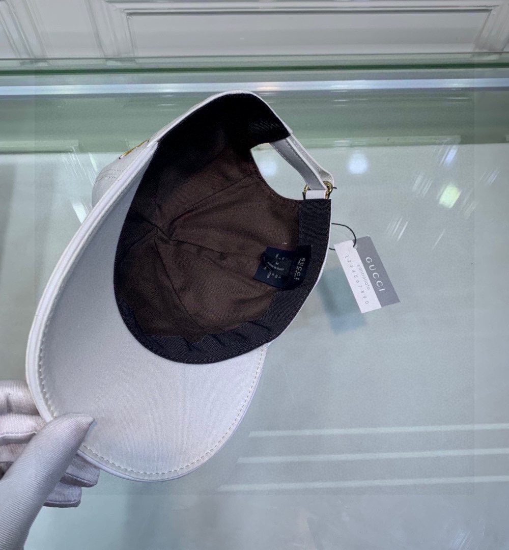 Gucci Bambi Embroidered Baseball Hat White GG Hat