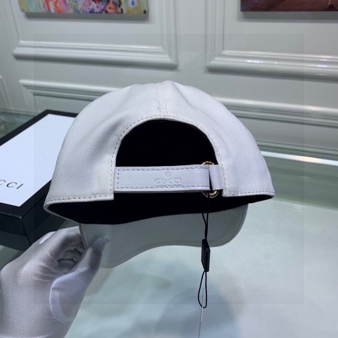 Gucci Bambi Embroidered Baseball Hat White GG Hat - Image 4