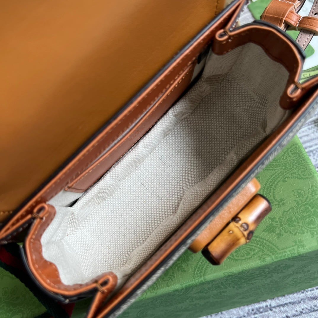 1:1 Replica Gucci Bamboo 1947 Jumbo GG Small Top Handle Bag Brown For Women, Women's Bags 8.3in/21cm GG - Image 6