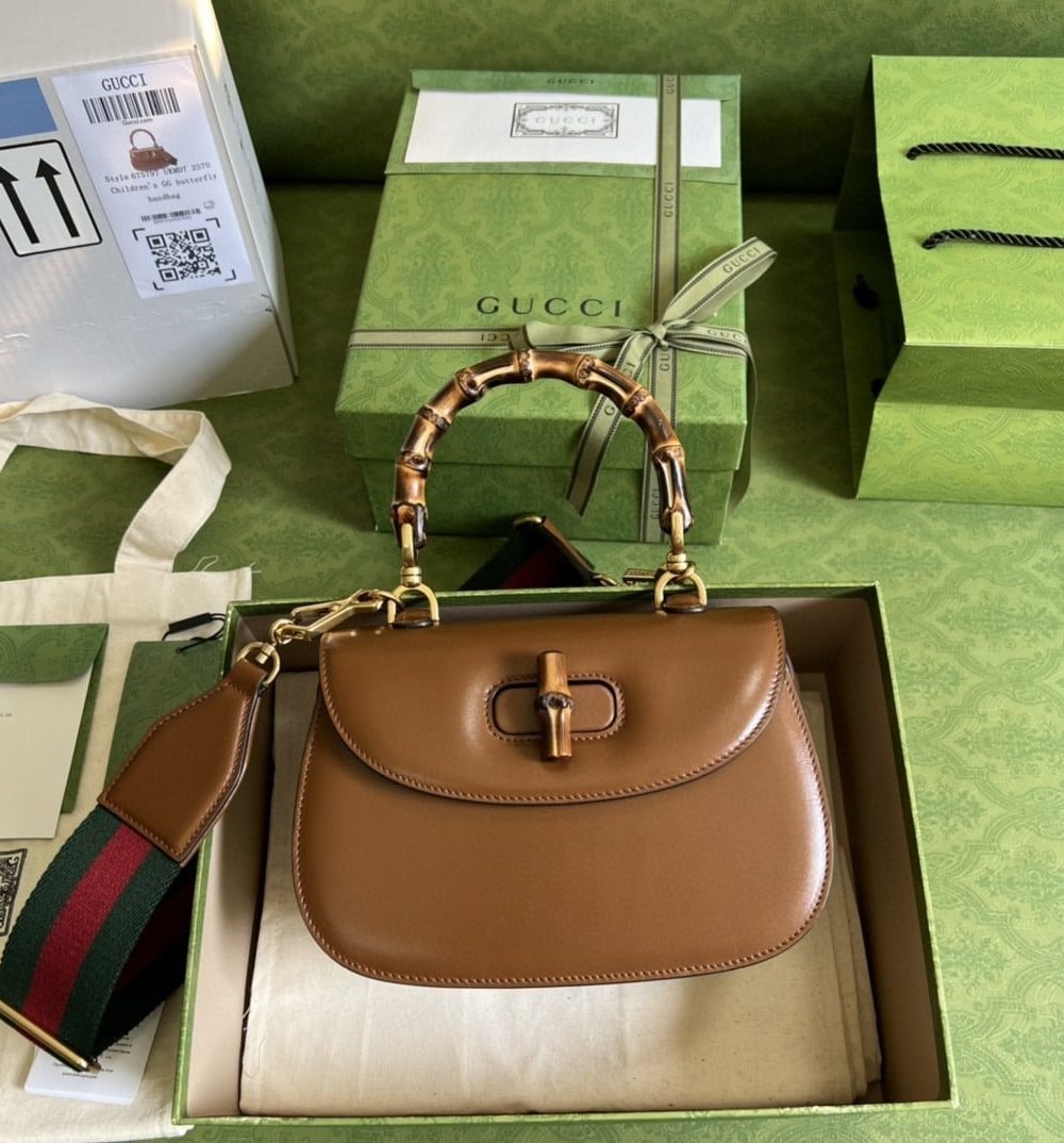 1:1 Replica Gucci Bamboo 1947 Small Top Handle Bag Cuir  For Women 8,3in/21cm 675797 10ODT 2579