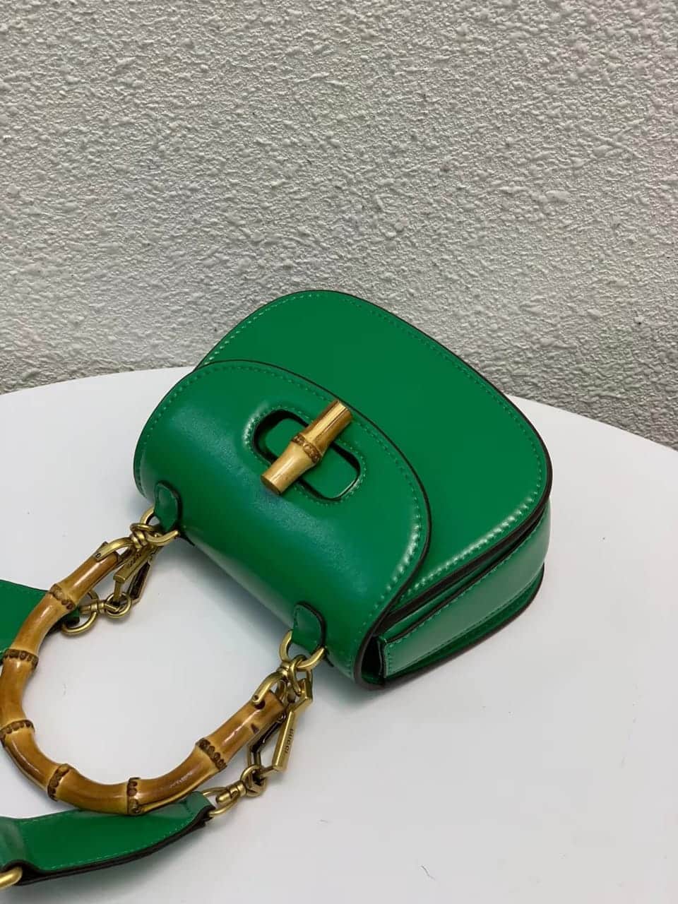 1:1 Replica Gucci Bamboo 1947 Small Top Handle Bag Green For Women 6.7in/17cm GG 675797 10ODT 3384 - Image 5