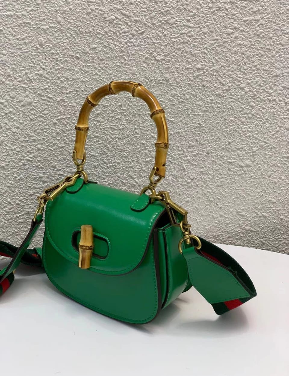 1:1 Replica Gucci Bamboo 1947 Small Top Handle Bag Green  For Women 6.7in/17cm GG 675797 10ODT 3384