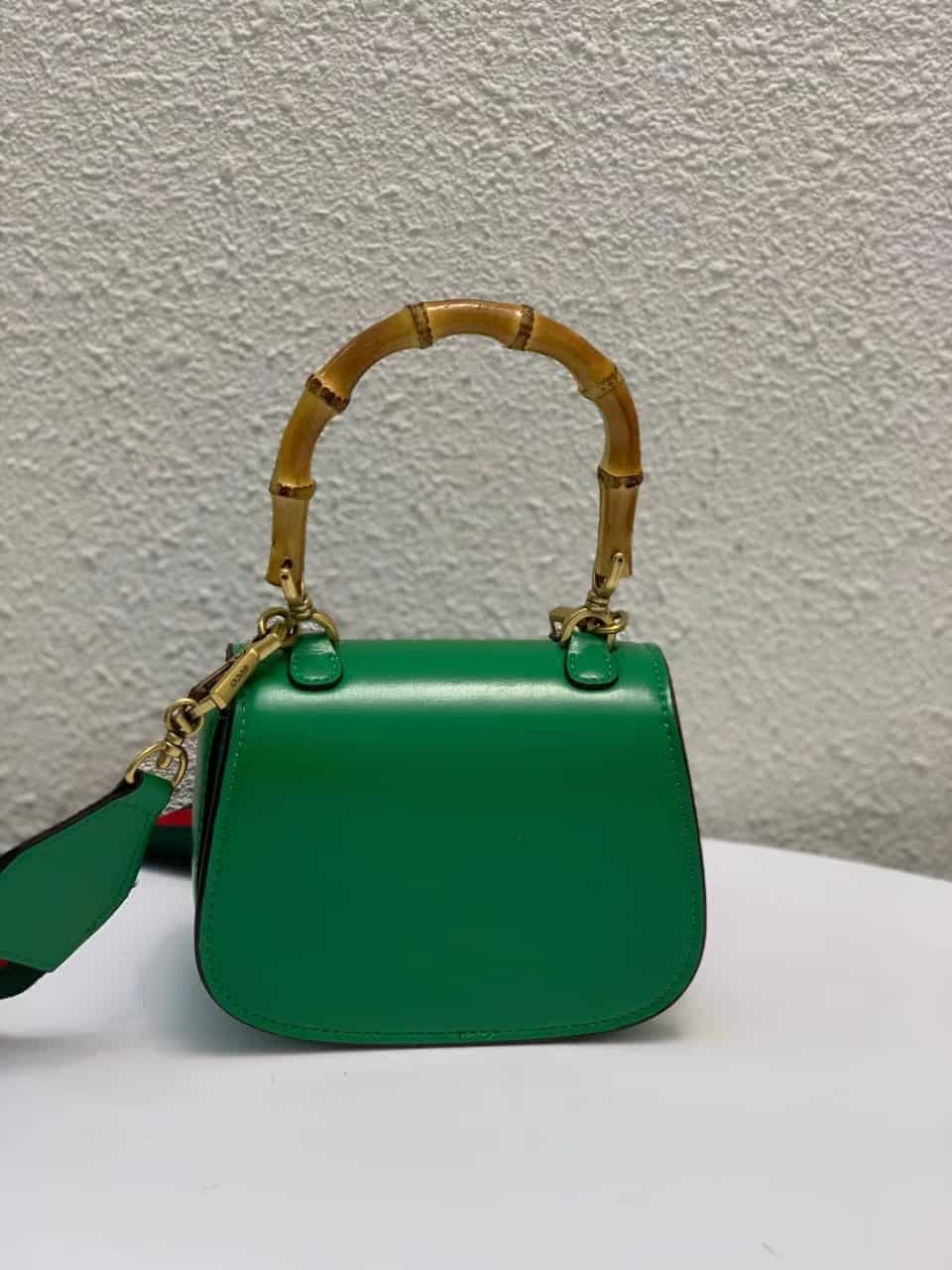 1:1 Replica Gucci Bamboo 1947 Small Top Handle Bag Green For Women 6.7in/17cm GG 675797 10ODT 3384 - Image 3