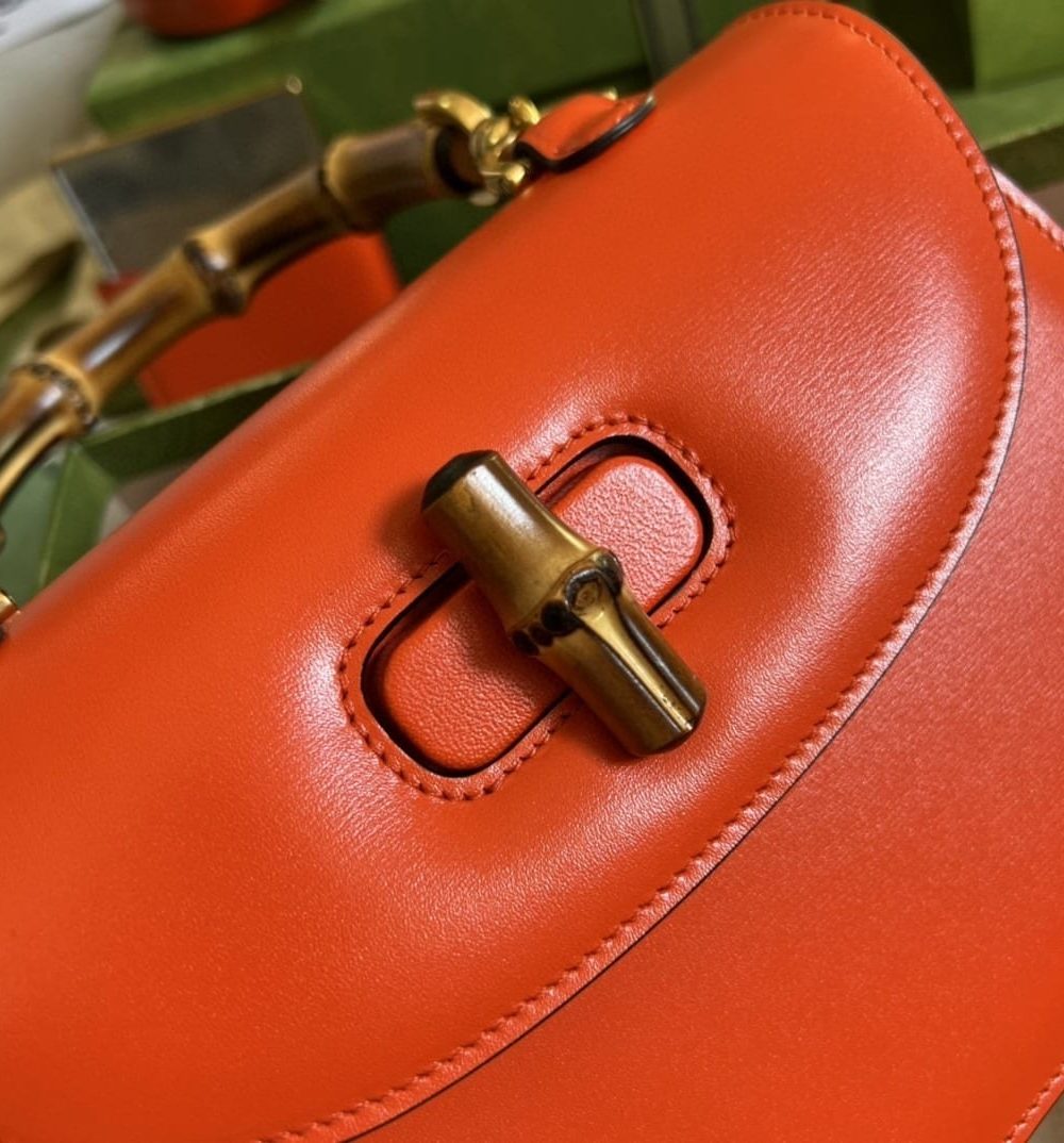 1:1 Replica Gucci Bamboo 1947 Small Top Handle Bag Orange  For Women 8.3in/21cm ‎GG 675797 10ODT 7768