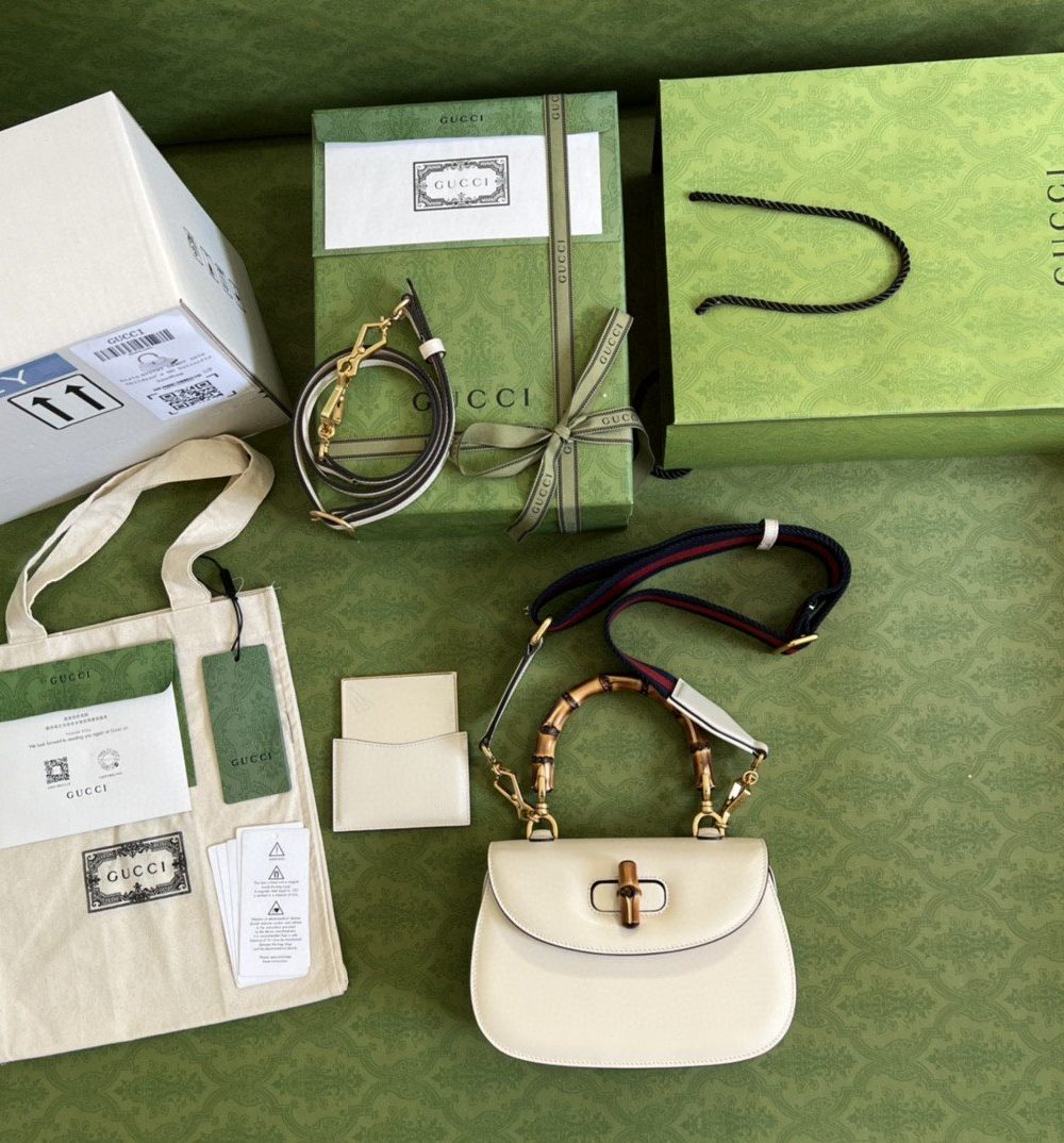 1:1 Replica Gucci Bamboo 1947 Small Top Handle Bag White For Women 8.3in/21cm GG 675797 10ODT 8454