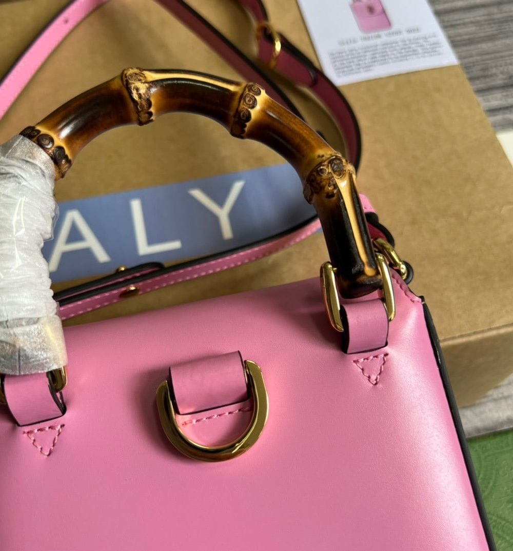 1:1 Replica Gucci Bamboo Mini Handbag Pink For Women, Women's Bags 6.2in/16cm GG 702106 UZY0T 5814