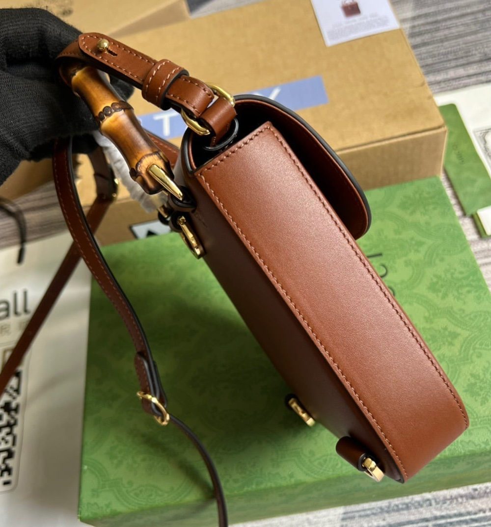 1:1 Replica Gucci Bamboo Mini Handbag Red For Women, Women's Bags 6.2in/16cm GG