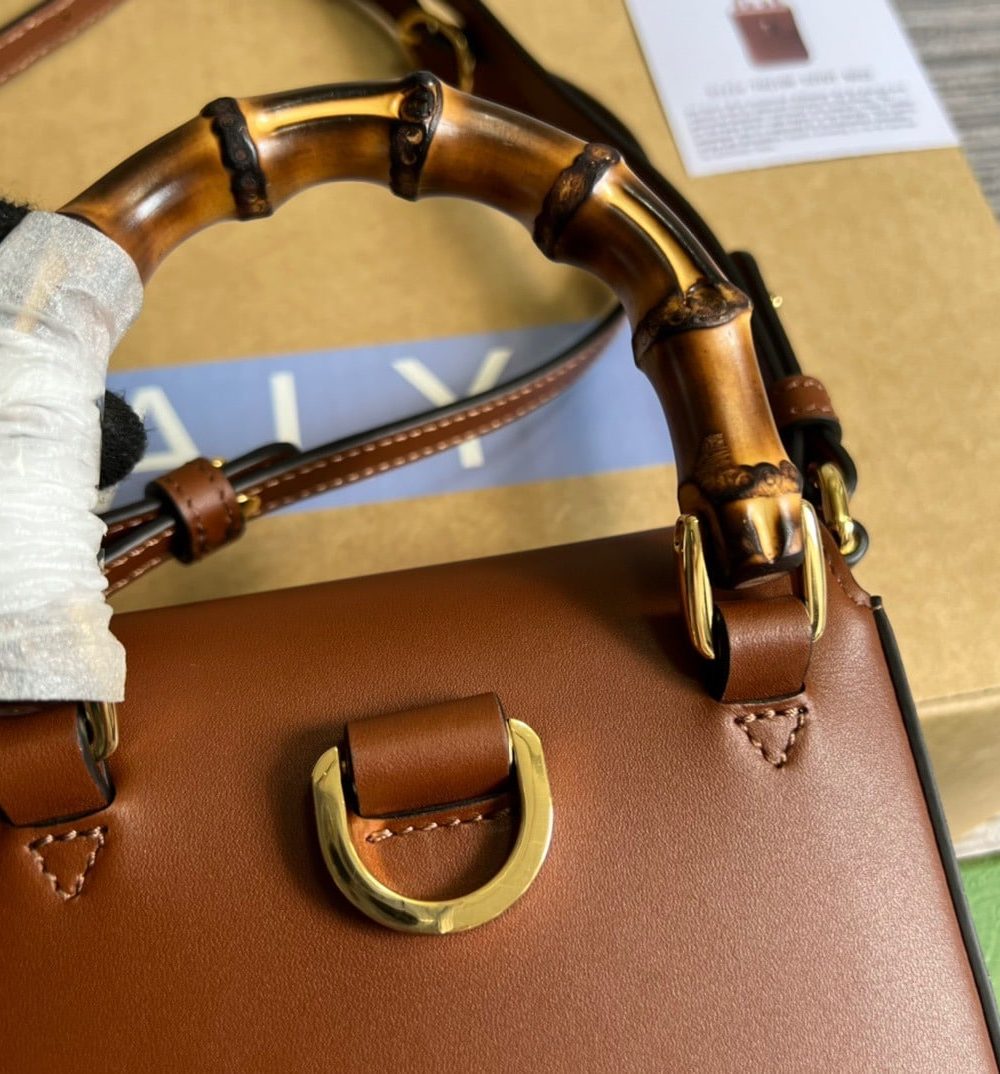 1:1 Replica Gucci Bamboo Mini Handbag Red For Women, Women's Bags 6.2in/16cm GG